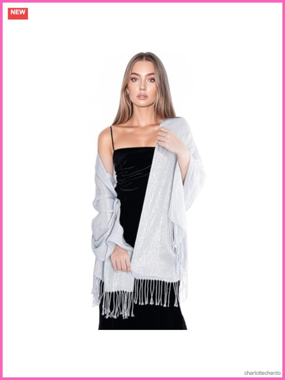 Glitter Pashmina Shawl Wrap Evening Dress Scarf Fringe